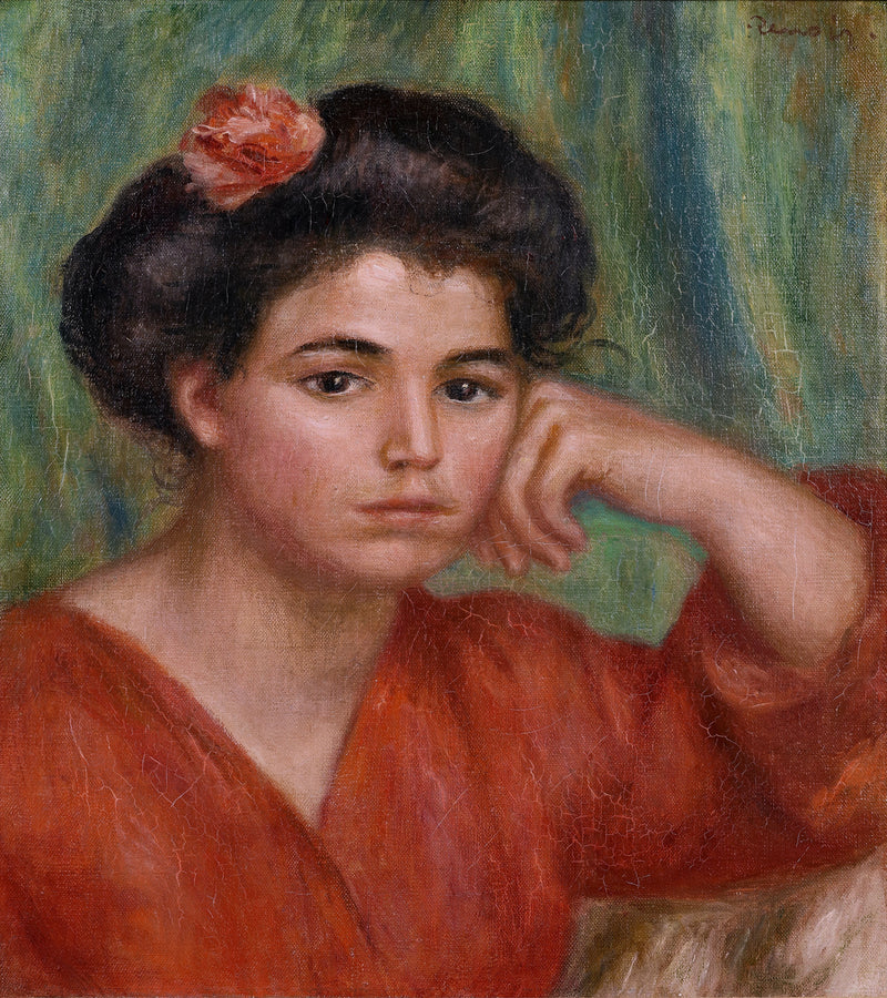 Ung pige med rosen - Pierre-Auguste Renoir