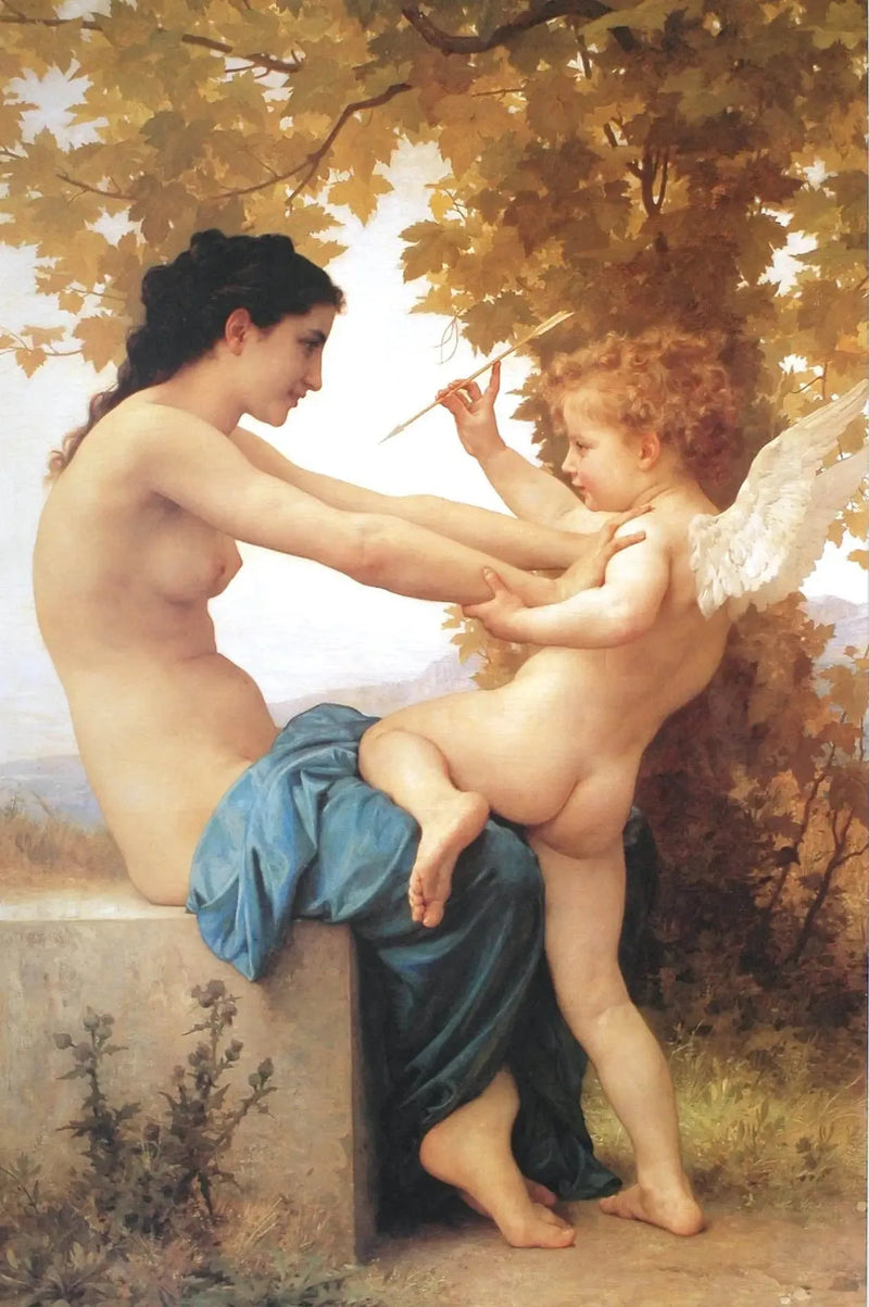 Ung pige, der forsvarer sig mod Kærligheden - Bouguereau