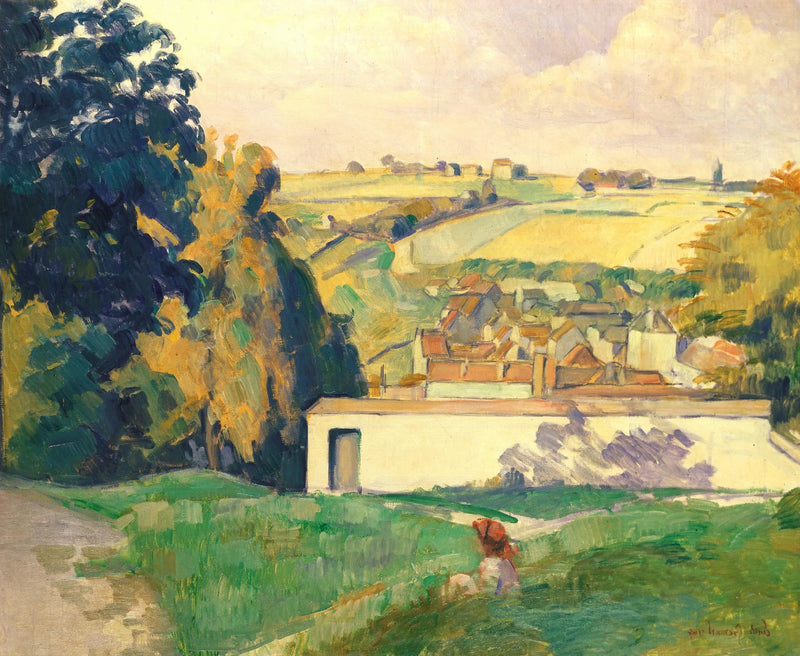Ung pige på bakken - Émile Bernard