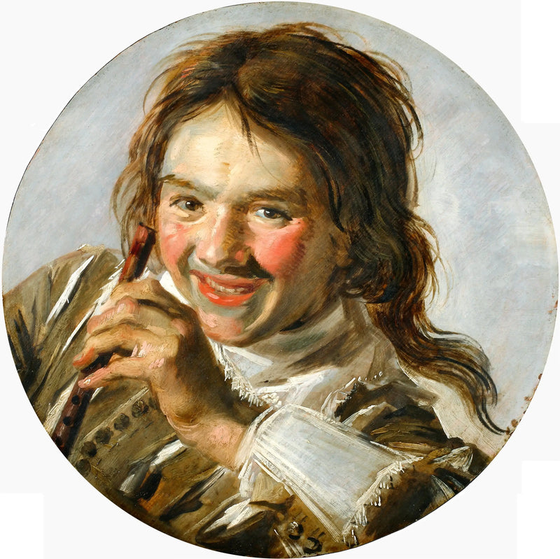 Ung dreng, der griner med en fløjte - Frans Hals