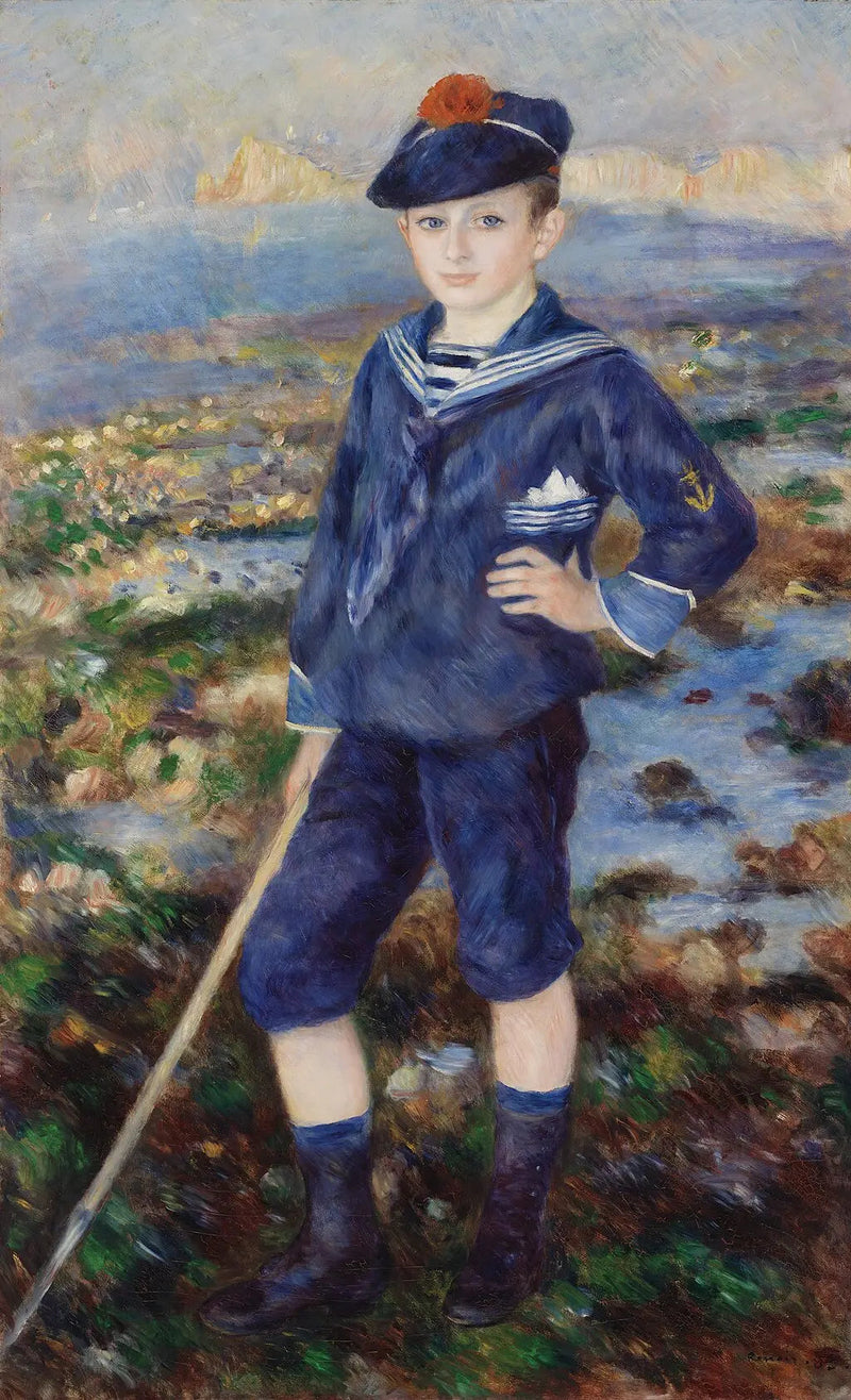Ung dreng på stranden i Yport - Pierre-Auguste Renoir
