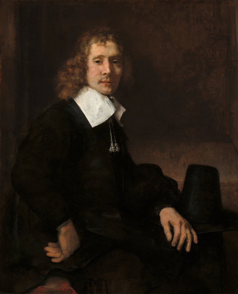 En ung mand siddende ved et bord (måske Govaert Flinck) - Rembrandt