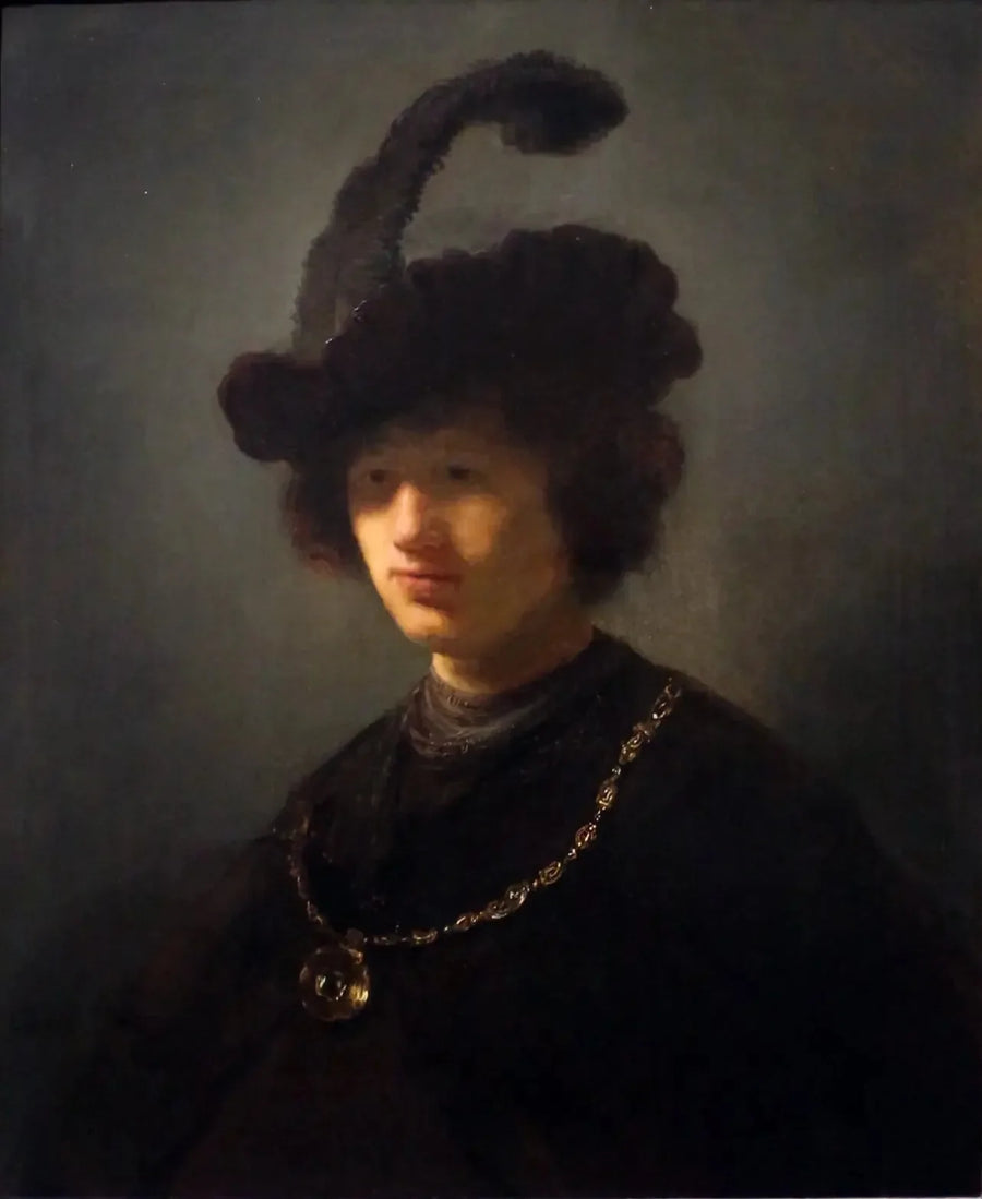 Ung mand med fjerhat - Rembrandt