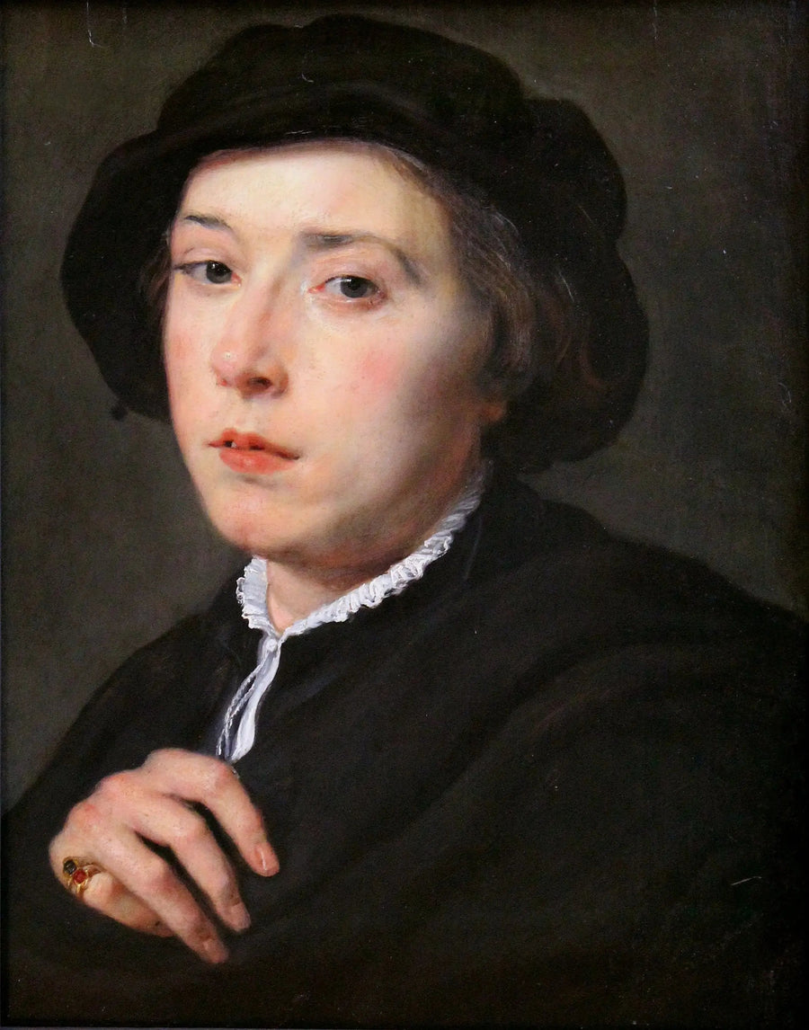 Ung mand med en sort hat - Peter Paul Rubens