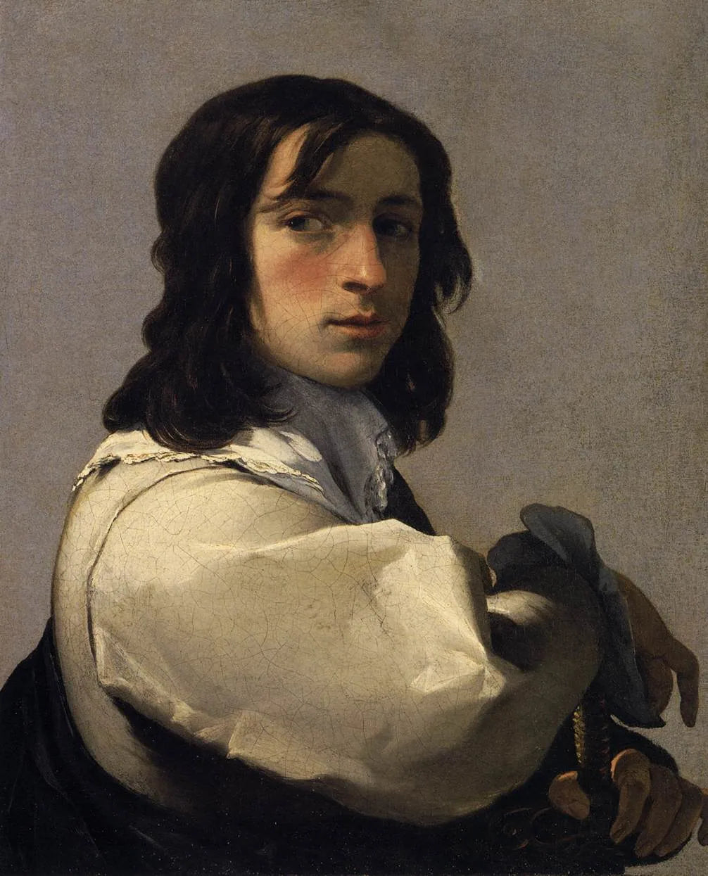 Jeune homme avec une épée - Eustache Le Sueur image 1 reproduction de peinture à l’huile