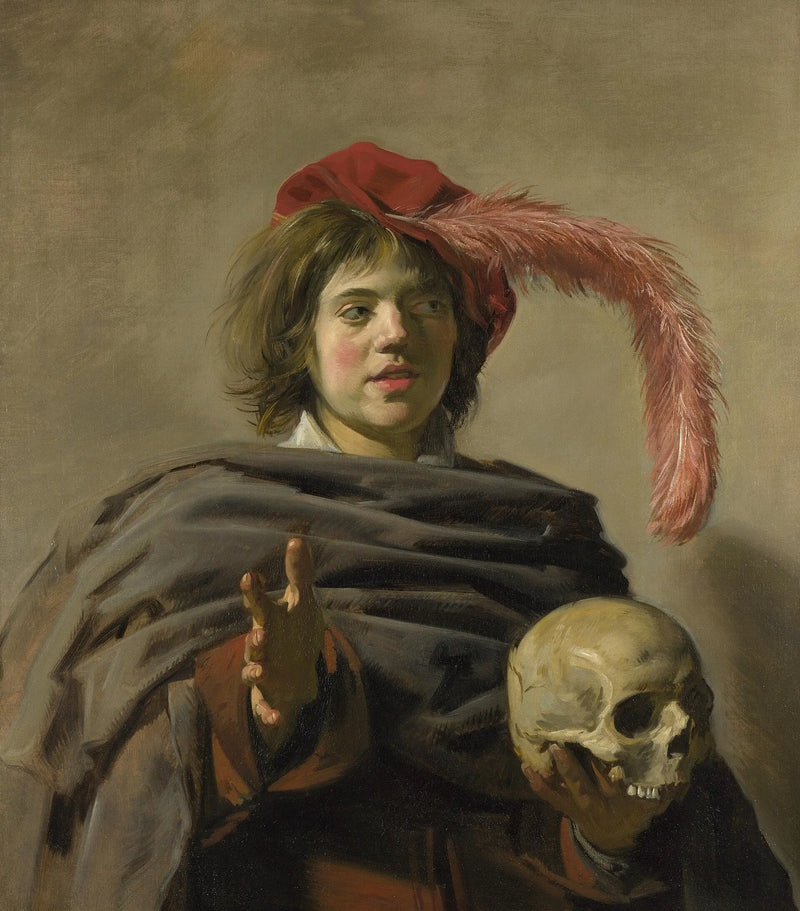 Ung mand holder en kranie - Frans Hals