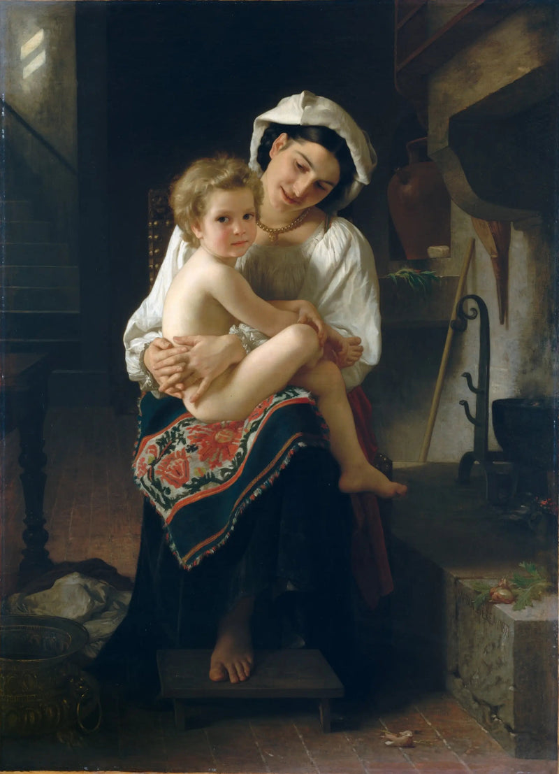 Ung Mor, der betragter sit barn - Bouguereau