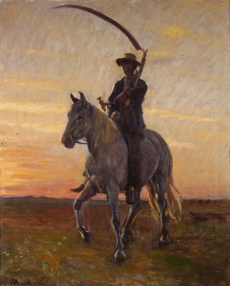 Ung høstmand går hjem. - Michael Peter Ancher