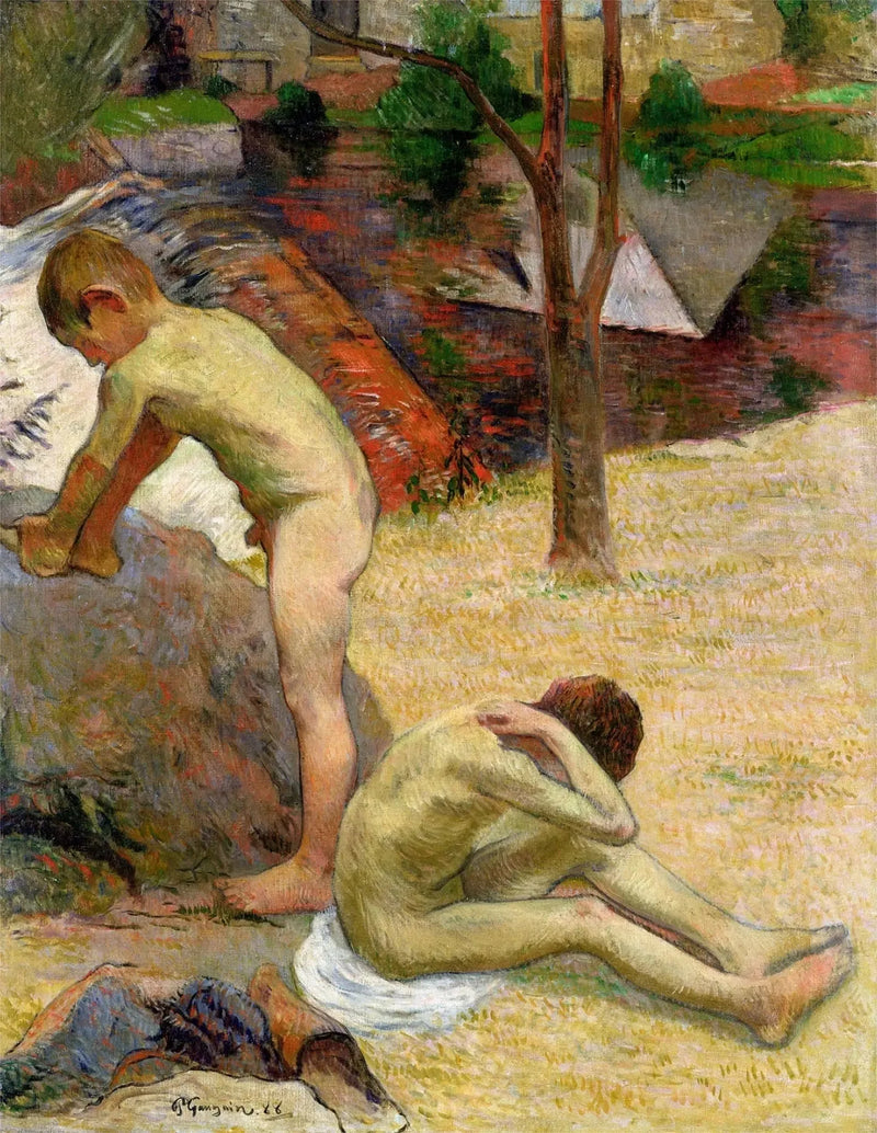 Unge baderne fra Bretagne - Paul Gauguin
