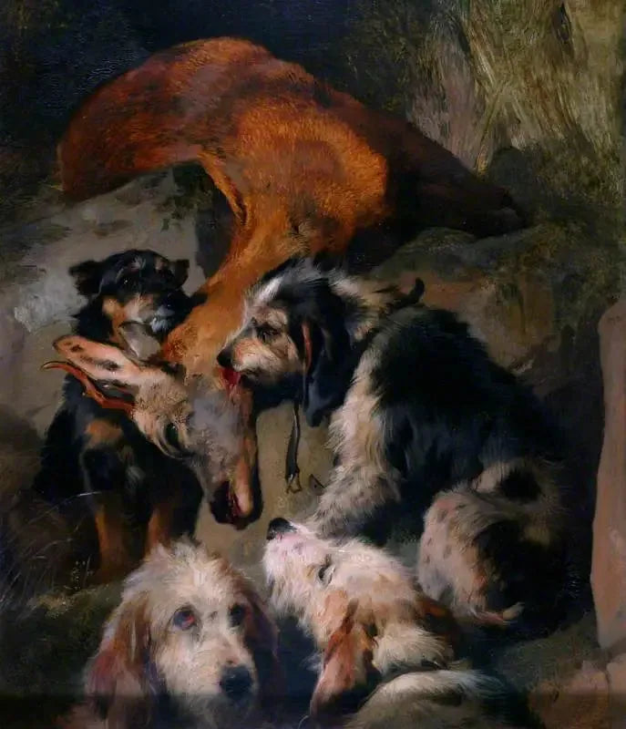 Unge hjorte og jagthunde - Edwin Henry Landseer