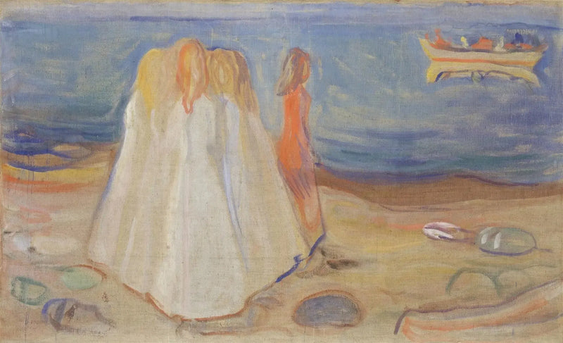 Unge kvinder på stranden (Frise Reinhardt) - Edvard Munch