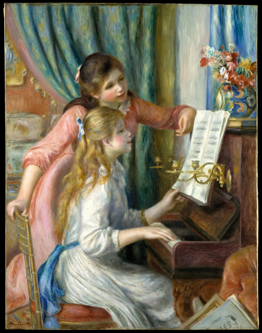 Unge piger ved klaveret - Pierre-Auguste Renoir