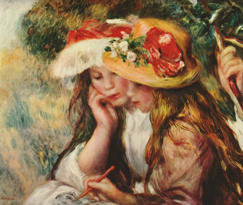 Unge piger tegner - Pierre-Auguste Renoir