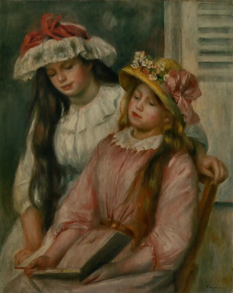 Unge piger ser på et album - Pierre-Auguste Renoir