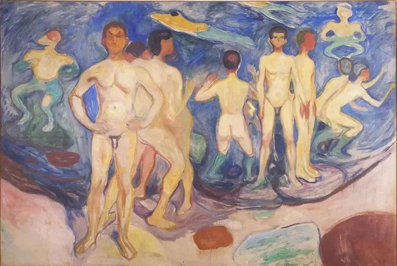 Unge Mænd der bader - Edvard Munch