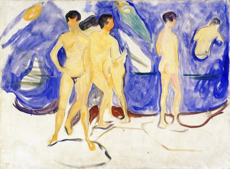 Unge Mænd der bader - Edvard Munch