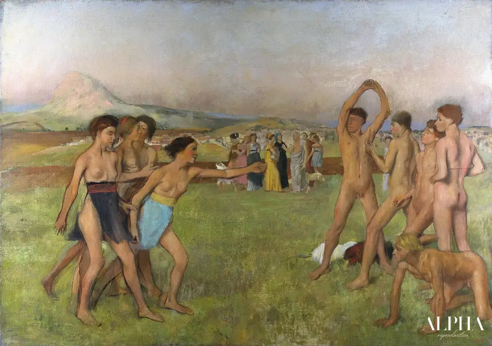 Jeunes Spartiates s'exerçants à la lutte - Edgar Degas - Reproductions de tableaux et peintures haut de gamme