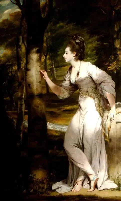 Joanna Leigh (født 1758), Mme Richard Bennett Lloyd, Indskriver et træ - Joshua Reynolds