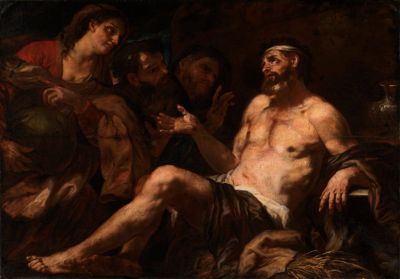 Job og hans trøster - Luca Giordano