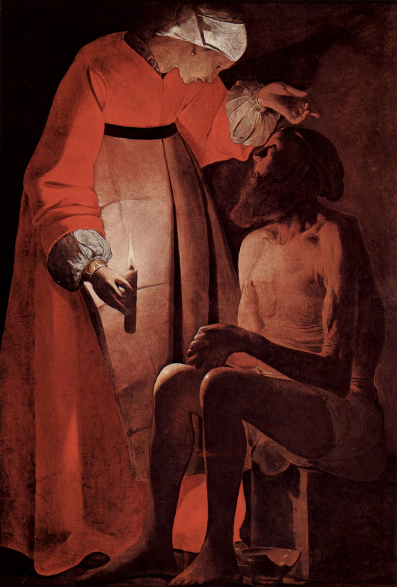 Job ramt af sin kone - Georges de La Tour