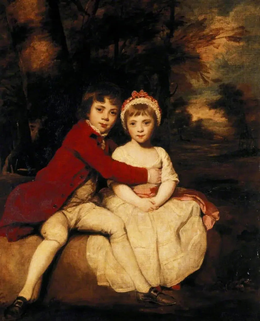 John Parker, fremtidig 1. greve af Morley (1772-1840), og hans søster Theresa Parker, den kommende ærede fru George Villiers (1775-1856), børn - Joshua Reynolds