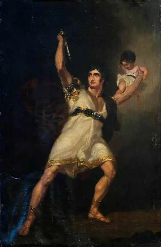 John Philip Kemble (1757–1823), i rollen som Rolla i « Pizarro » Tilpasset af Richard Brinsley Sheridan fra « Die Spanier in Peru » af August Friedrich Ferdinand von Kotzebue - Thomas Lawrence