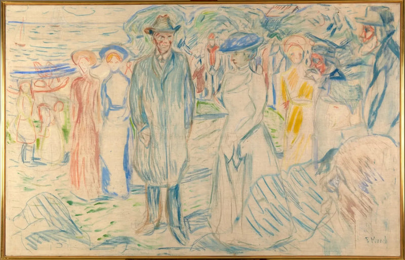 Jonas Lie med sin familie - Edvard Munch