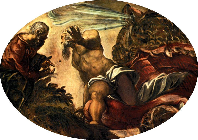 Jonas forlader hvalens bug - Jacopo Tintoretto