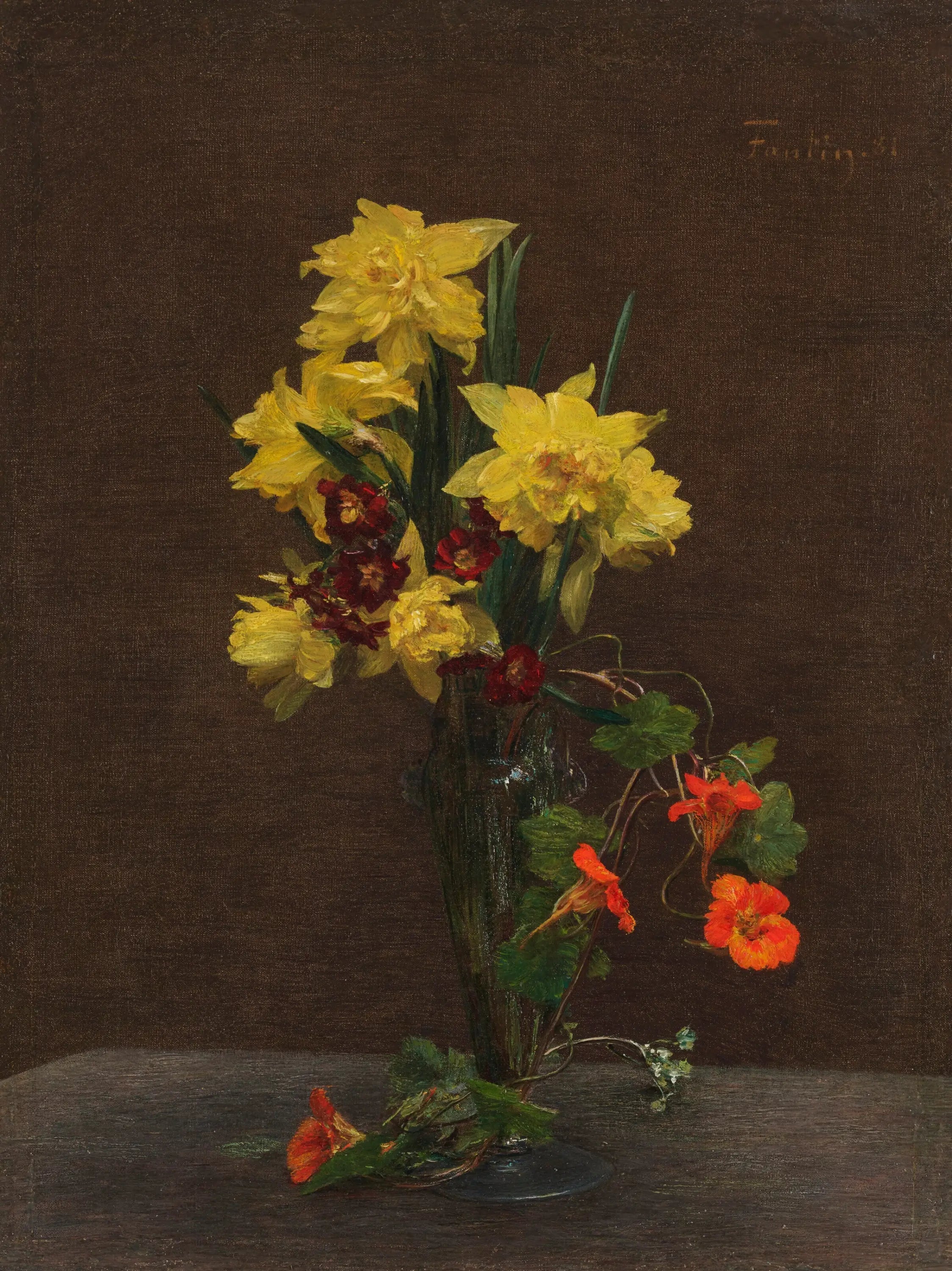 Jonquilles et capucines - Henri Fantin-Latour - Alpha Reproduction