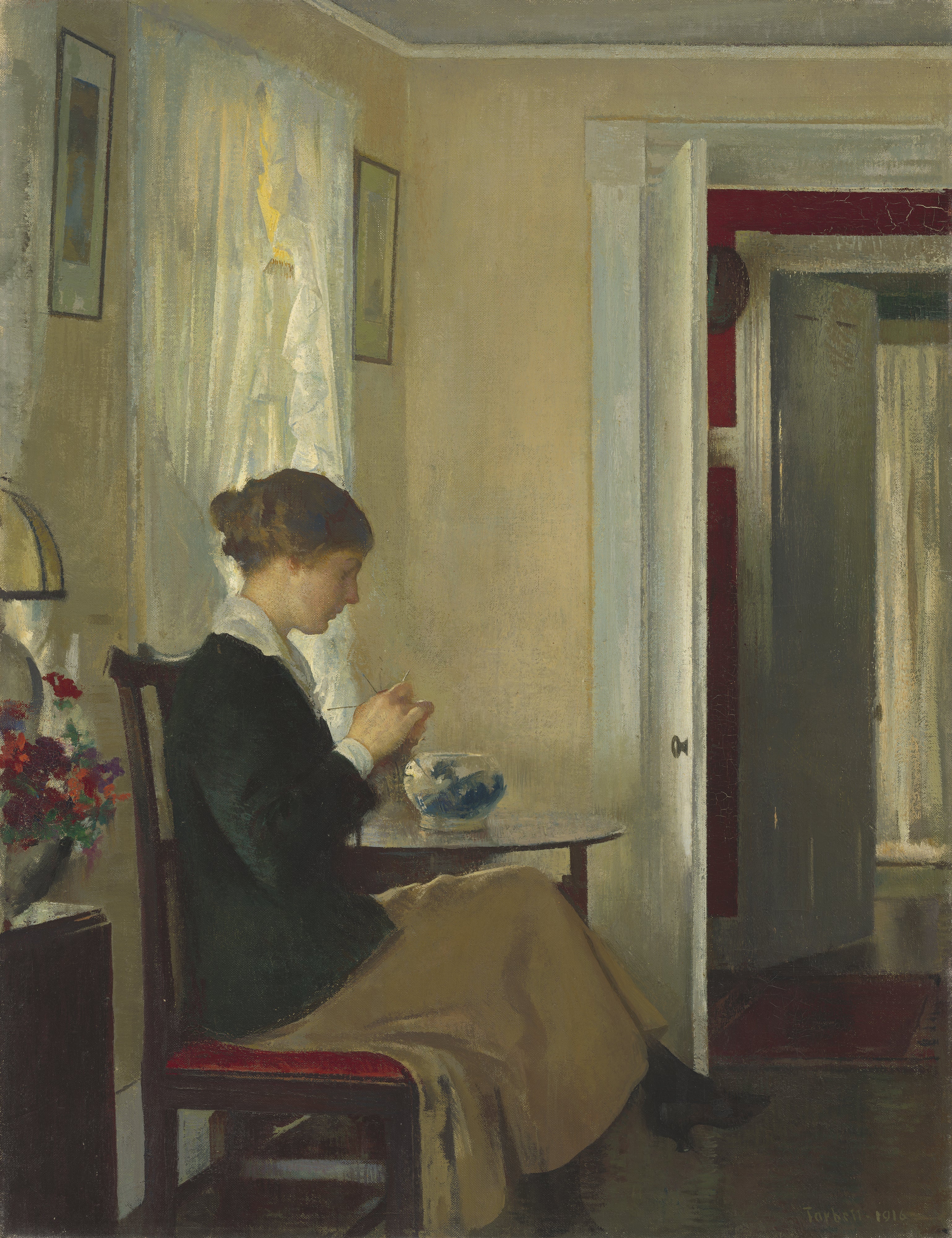 Josephine Knitting - Edmund Charles Tarbell - Alpha Reproduction