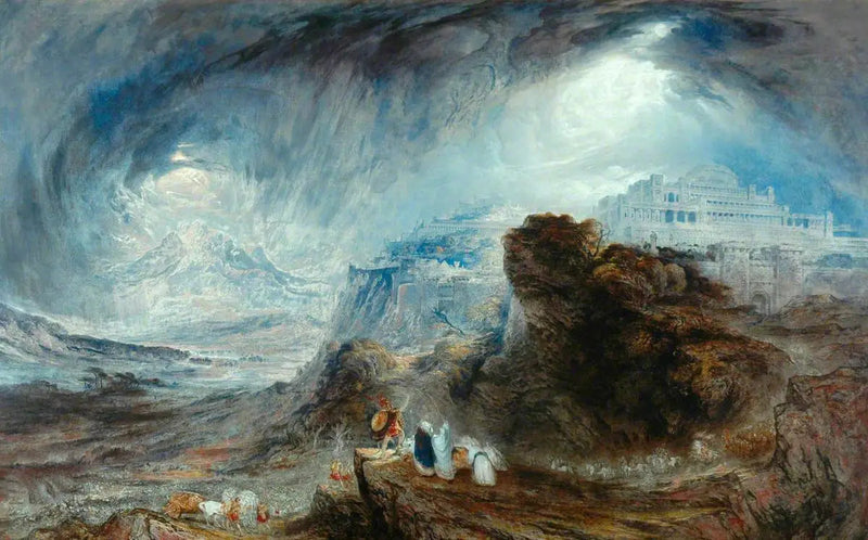 Josué befaler solen om at stoppe over Gibeon - John Martin