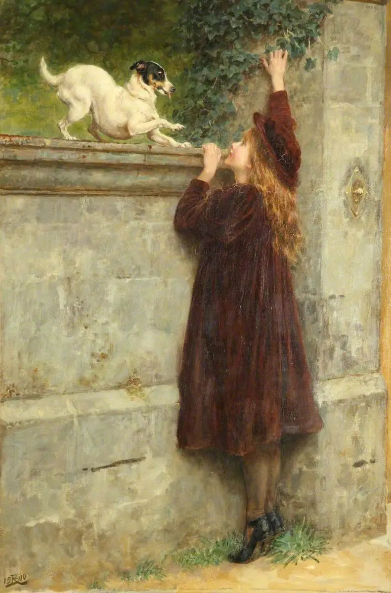 Jouer avec les camarades - Briton Rivière image 1 reproduction de peinture à l’huile