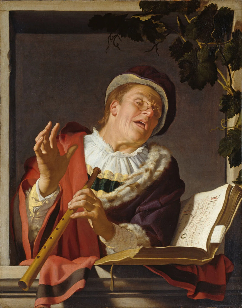 Fløjtespillende sanger - Gerrit van Honthorst