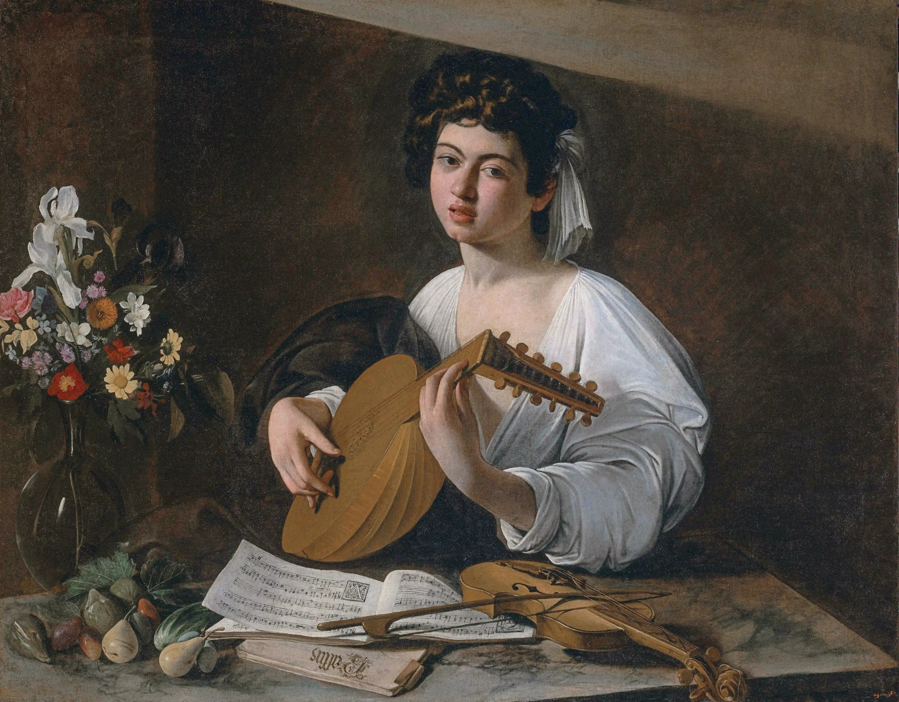 Reproduction du tableau « Joueur de luth - Le Caravage » par Alpha Reproduction en peinture à l’huile
