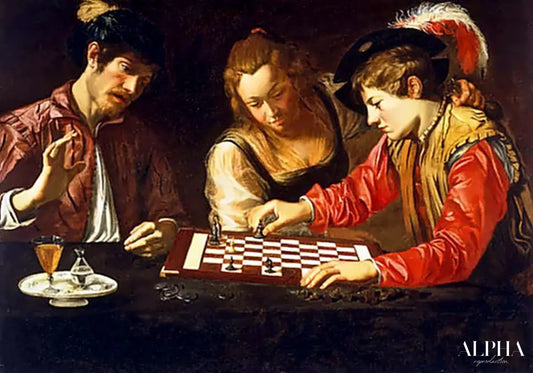 Joueurs d''echecs - Caravage - Reproductions de tableaux et peintures haut de gamme