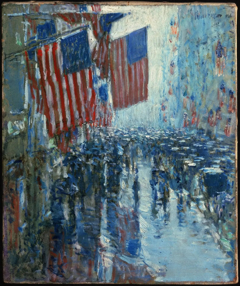 Regnvejrsdag, Fifth Avenue - Childe Hassam