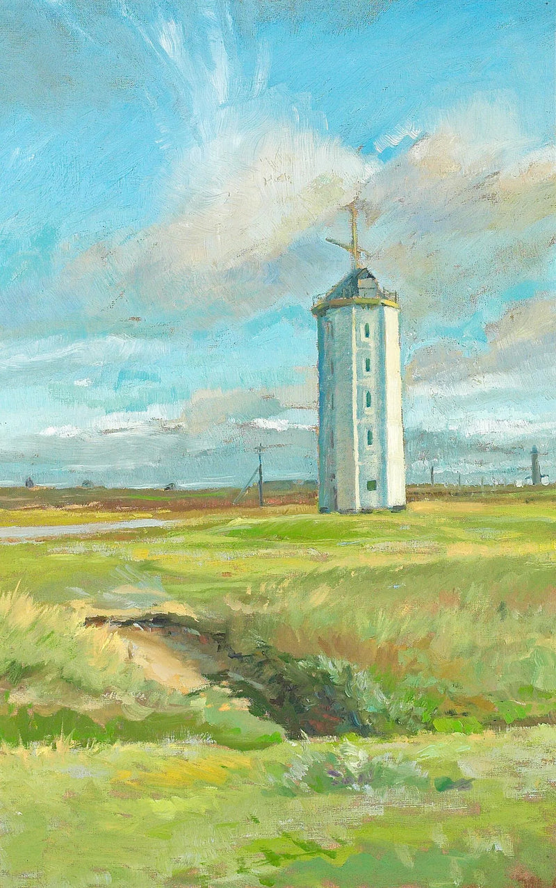 Forårsdag ved det hvide fyr i Skagen. -Michael Peter Ancher