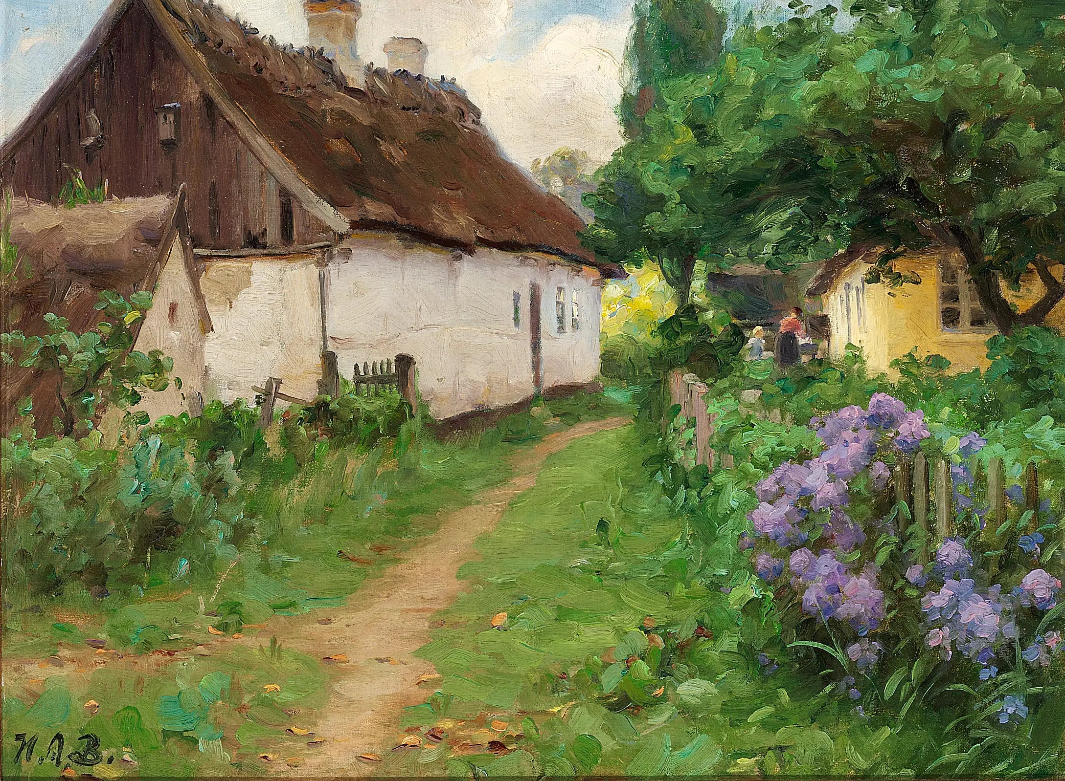 Journée d’été près d’une ferme. - H. A. Brendekilde - Alpha Reproduction