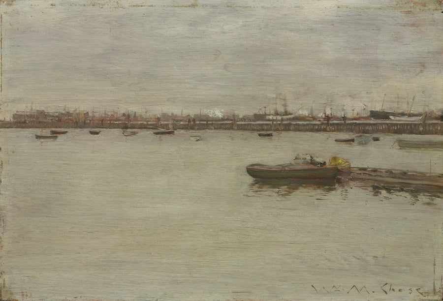 Grå dag over bugten - William Merritt Chase
