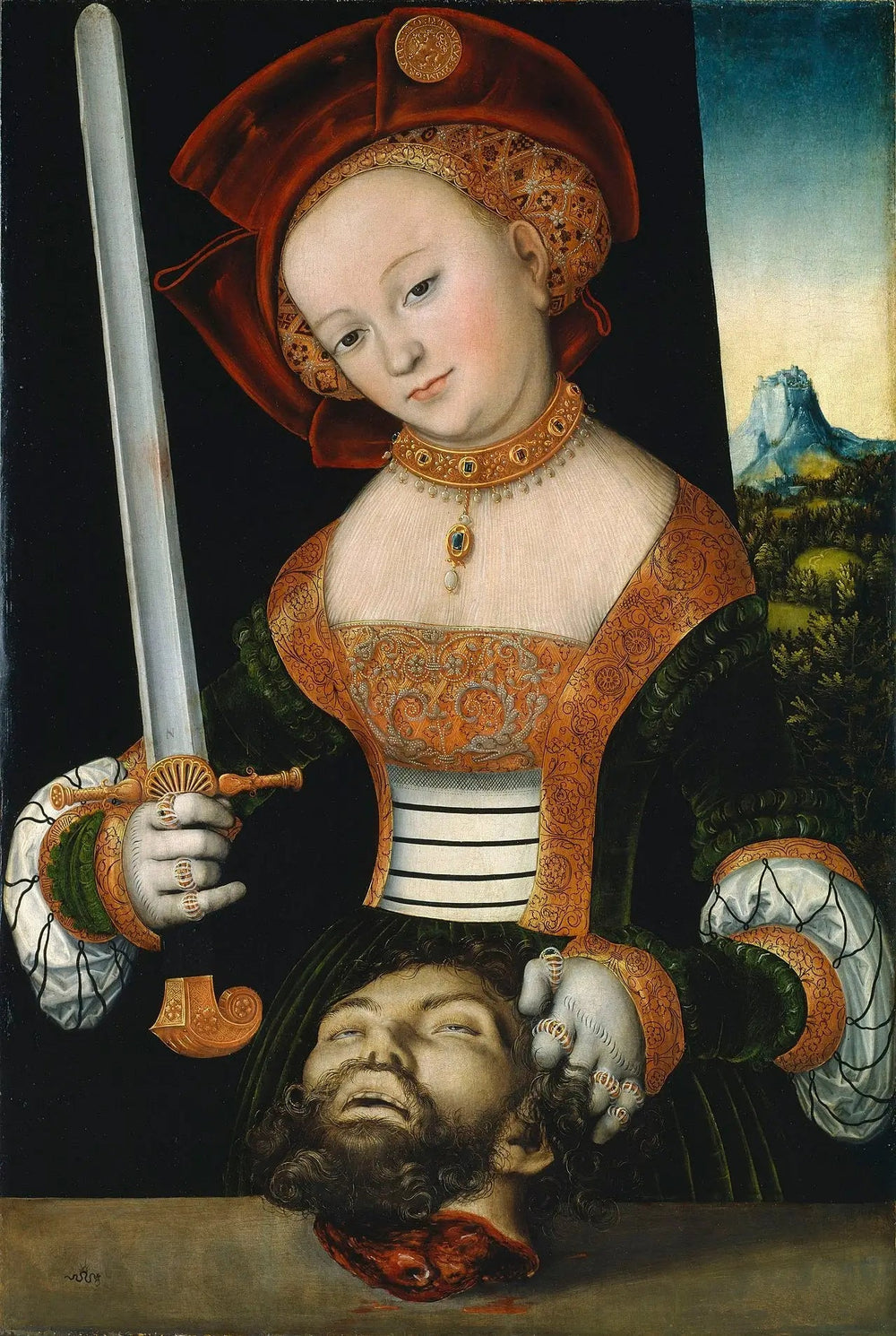 Judith avec la tête d'Holopherne - Lucas Cranach the Elder image 1 reproduction de peinture à l’huile
