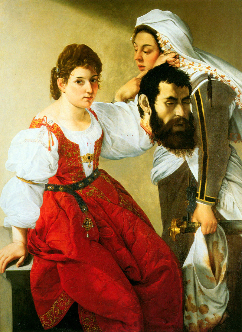 Judith og hendes tjenestepige Abra med Holofernes' hoved - Orazio Gentileschi