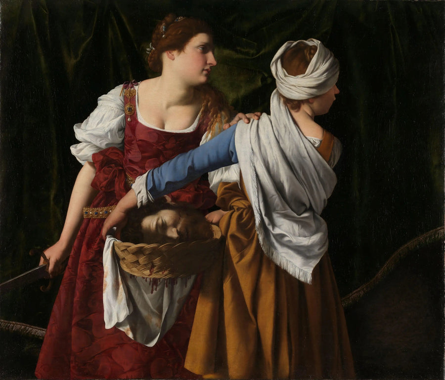 Judith og hendes tjenestepige med Holofernes' hoved - Artemisia Gentileschi