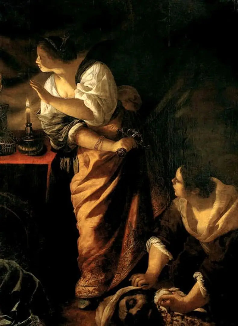 Judith og hendes tjenestepige med Holofernes' hoved - Artemisia Gentileschi