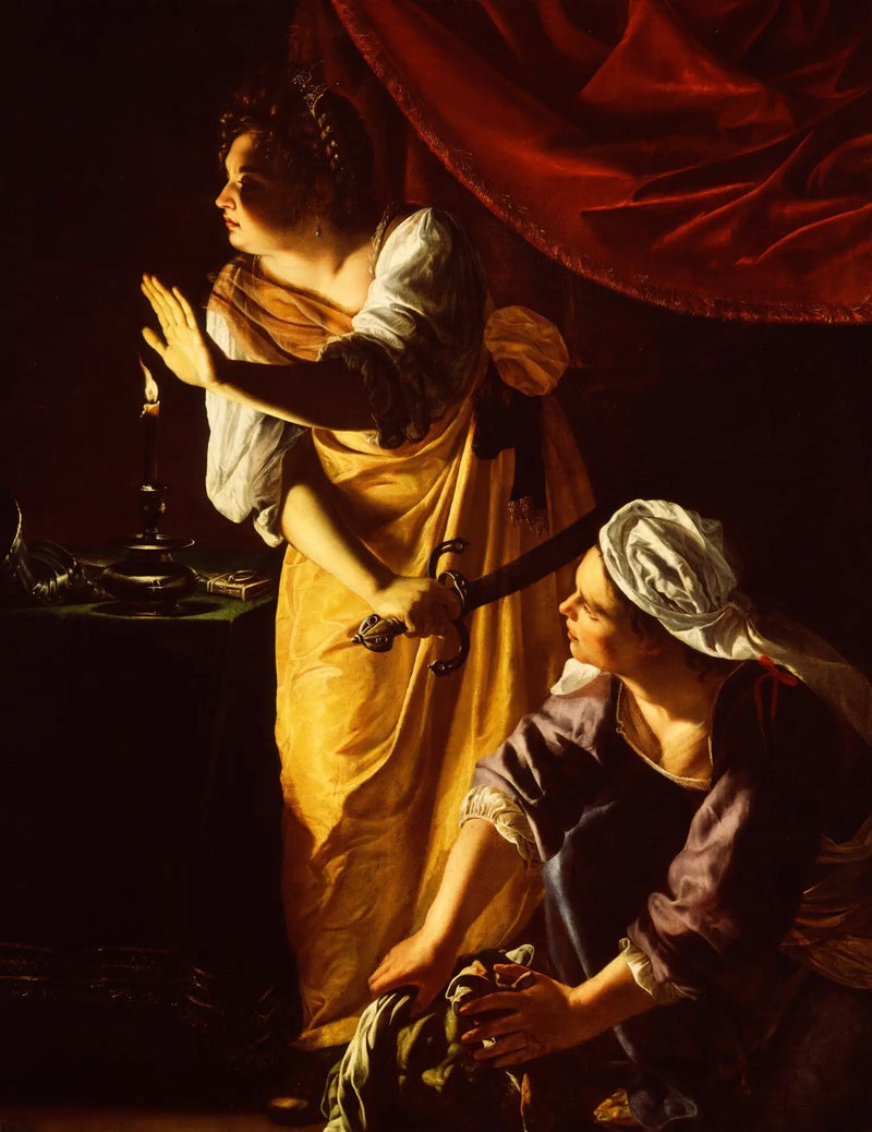 Judith og hendes tjenestepige med Holofernes' hoved - Artemisia Gentileschi
