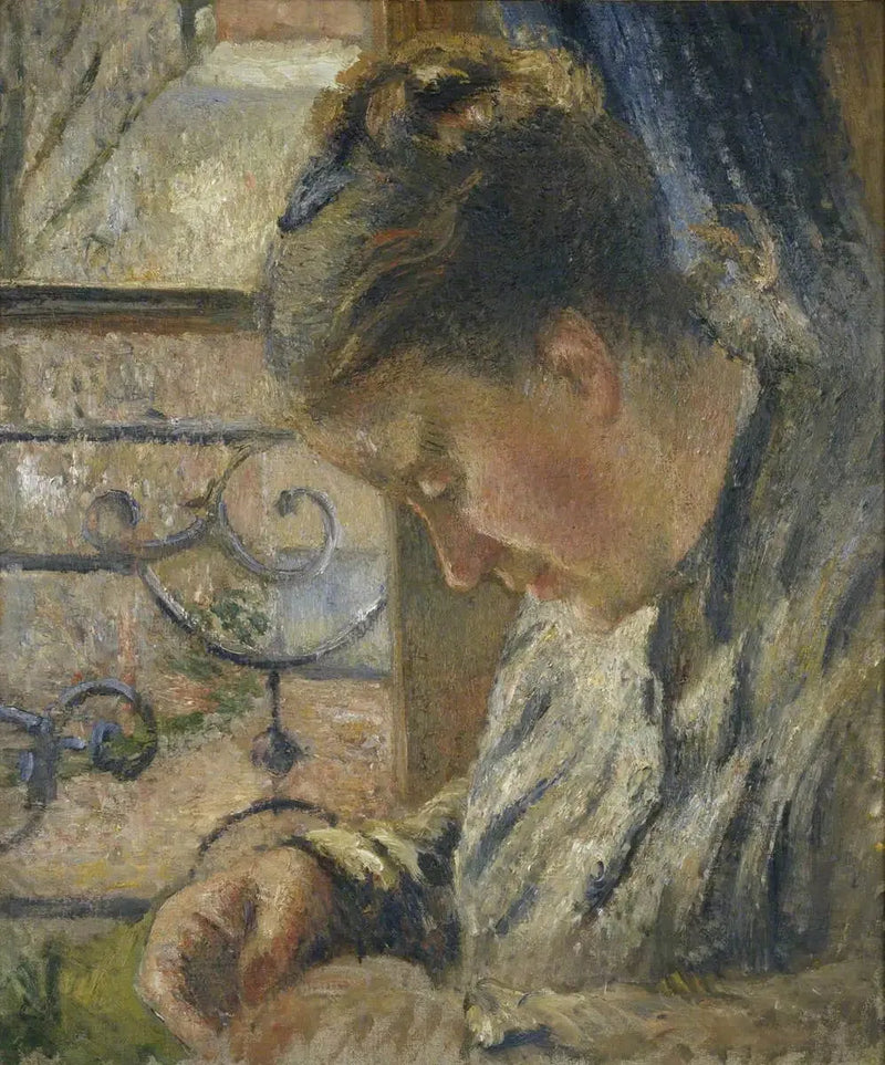 Julie Pissarro syr, det røde hus, Pontoise - Camille Pissarro