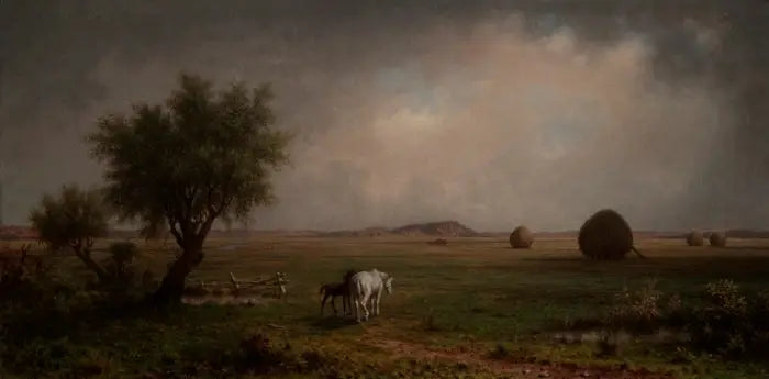 Hest og føl i et sumpområde - Martin Johnson Heade