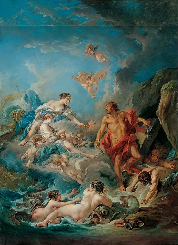 Junon anmoder Éole om at frigive vinde - François Boucher