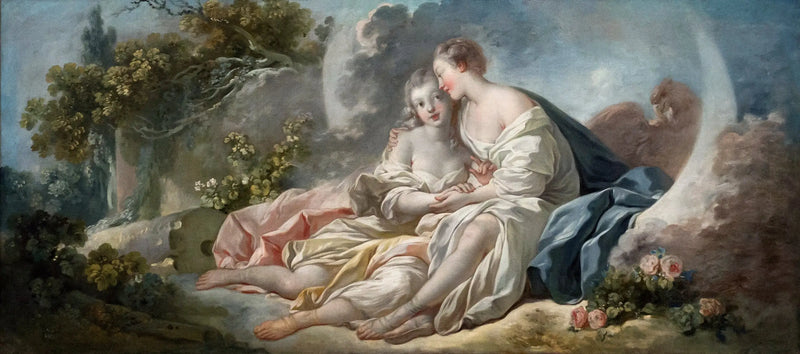 Jupiter under Diane's træk, forførende Callisto - Jean-Honoré Fragonard
