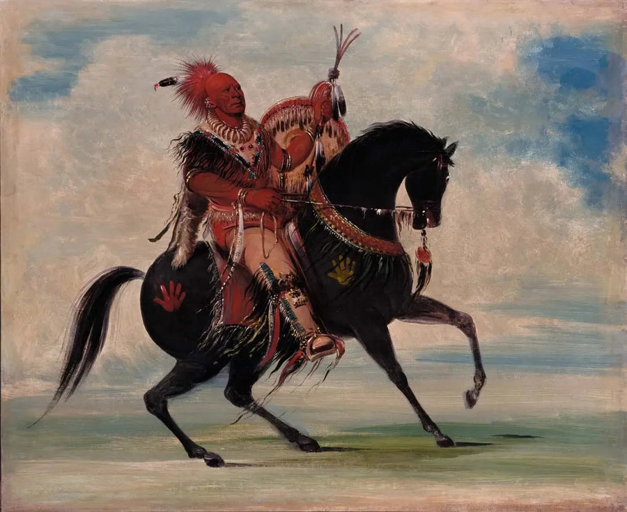Kee-o-kúk, den årvågne ræv, stammeleder, til hest - George Catlin