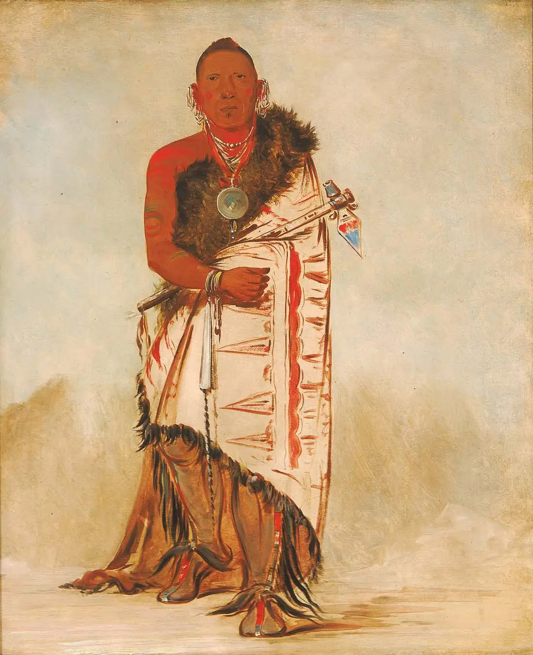 Ki-hó-go-waw-shú-shee chef courageux chef de la tribu - George Catlin - Alpha Reproduction